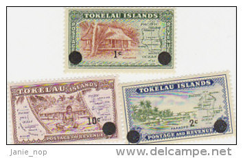Tokelau-1967 Surcharged Set 3 Val 9-11 MNH - Tokelau