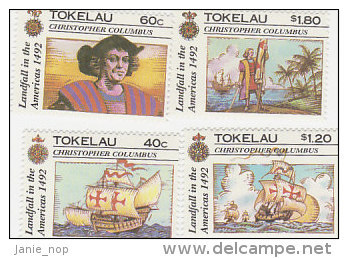 Tokelau-1992 Discovery Of America 500th Anniversary 182-185 MNH - Tokelau