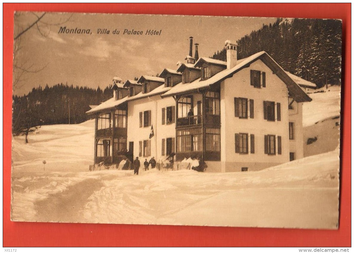 DA03-20  Montana, Villa Du Palace Hotel. En Hiver. ANIME. Non Circulé. Monnier 4032 - Andere & Zonder Classificatie