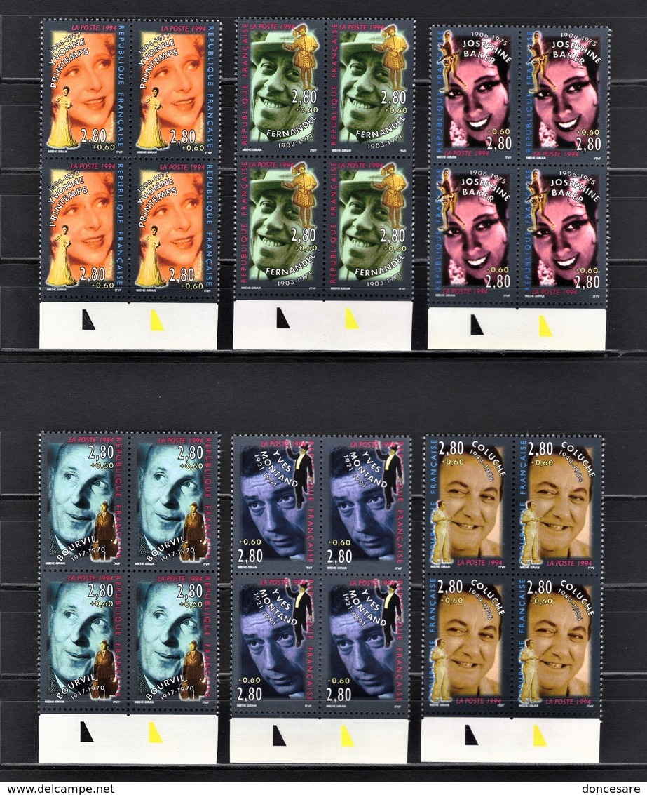 FRANCE  1994 - SERIE 6 BLOCS DE 4 TP / Y.T. N° 2897 A 2902 - NEUFS** - Neufs