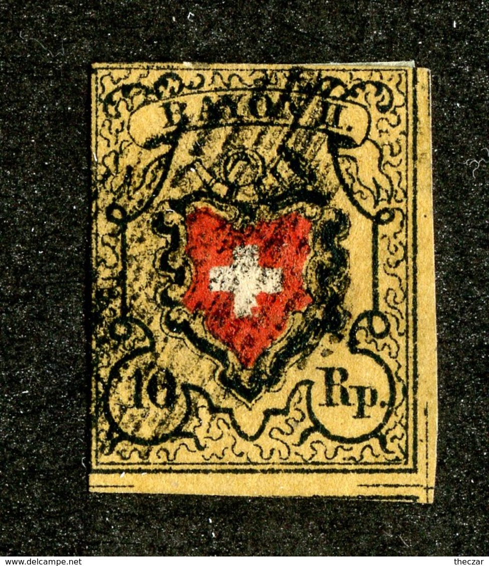 W6838  Swiss 1850  Scott #8a (o) SCV $225. -  3 Margins  Good - Offers Welcome - 1843-1852 Kantonalmarken Und Bundesmarken