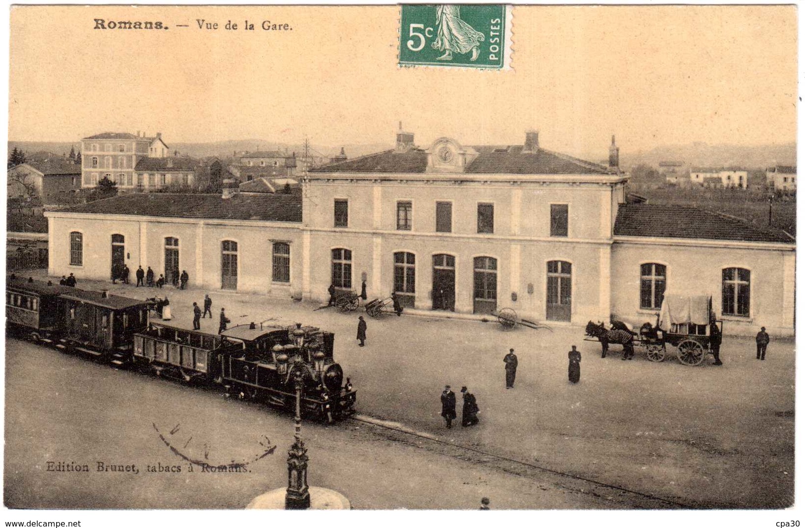 CPA DROME.ROMANS.TRAIN ET GARE - Romans Sur Isere