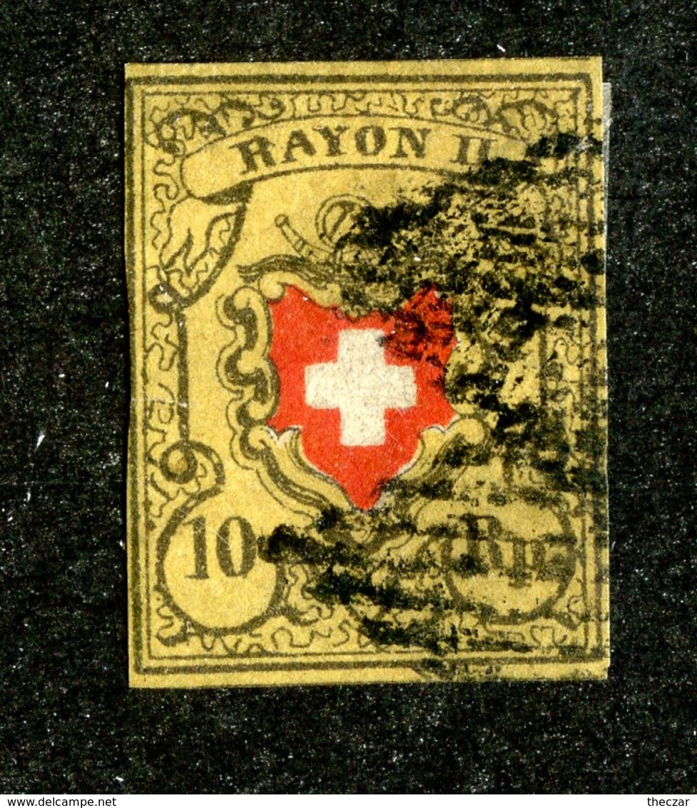 W6839  Swiss 1850  Scott #8a (o) SCV $225. -  4 Margins  Good - Offers Welcome - 1843-1852 Kantonalmarken Und Bundesmarken