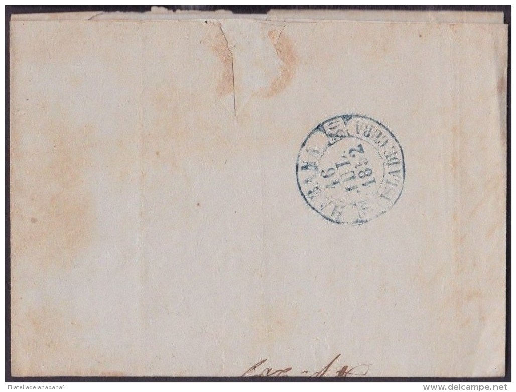 PREFI-576 CUBA SPAIN STAMPLESS PREFILATELIA 1852 BAEZA CONSOLACION GREEN. - Prephilately