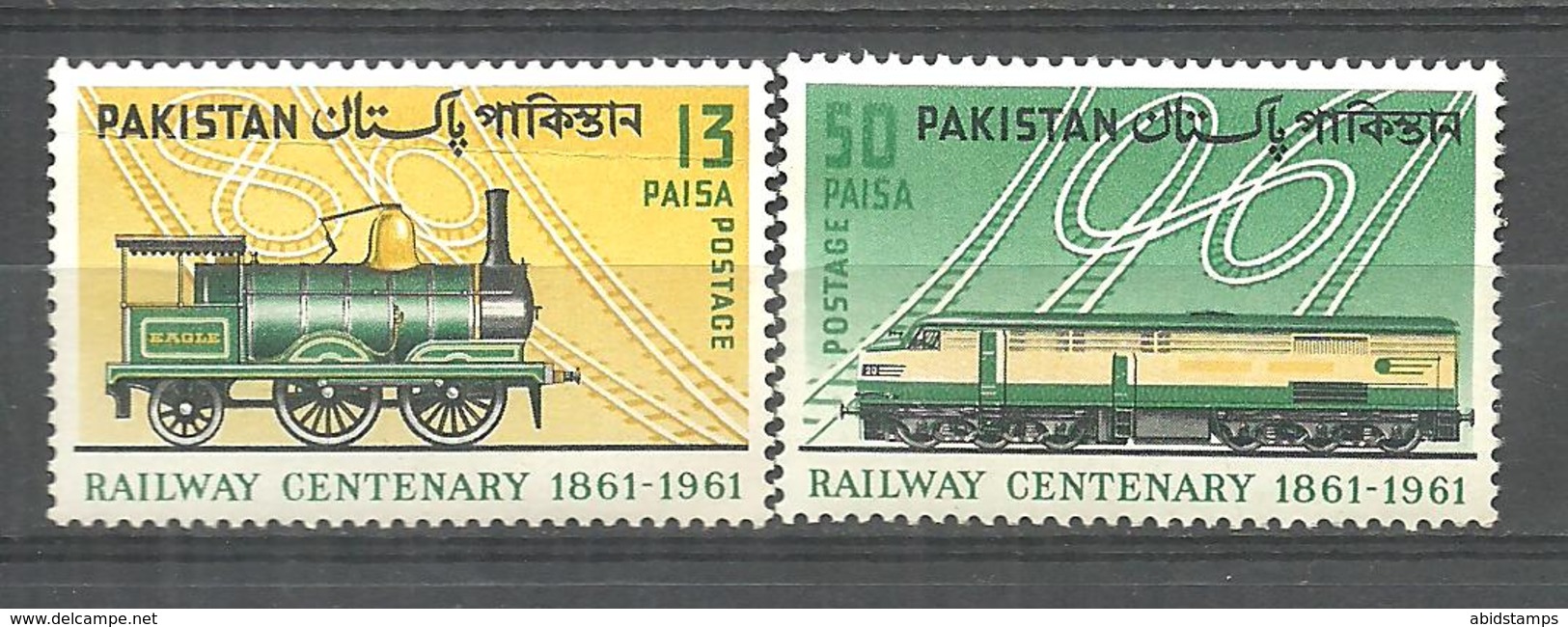 PAKISTAN 1961 STAMPS SET PAKISTAN RAILWAY  CENTENARY MNH - Pakistan