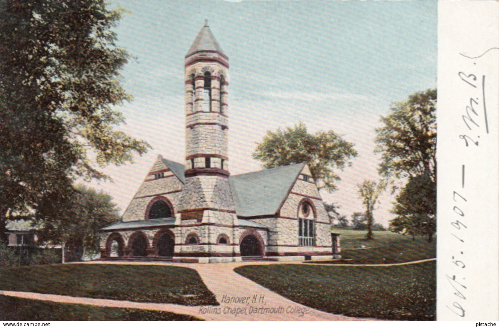 Old Postcard Written In 1908 - USA - Hanover New Hampshire - Dartmouth College - VG Condition - 2 Scans - Other & Unclassified