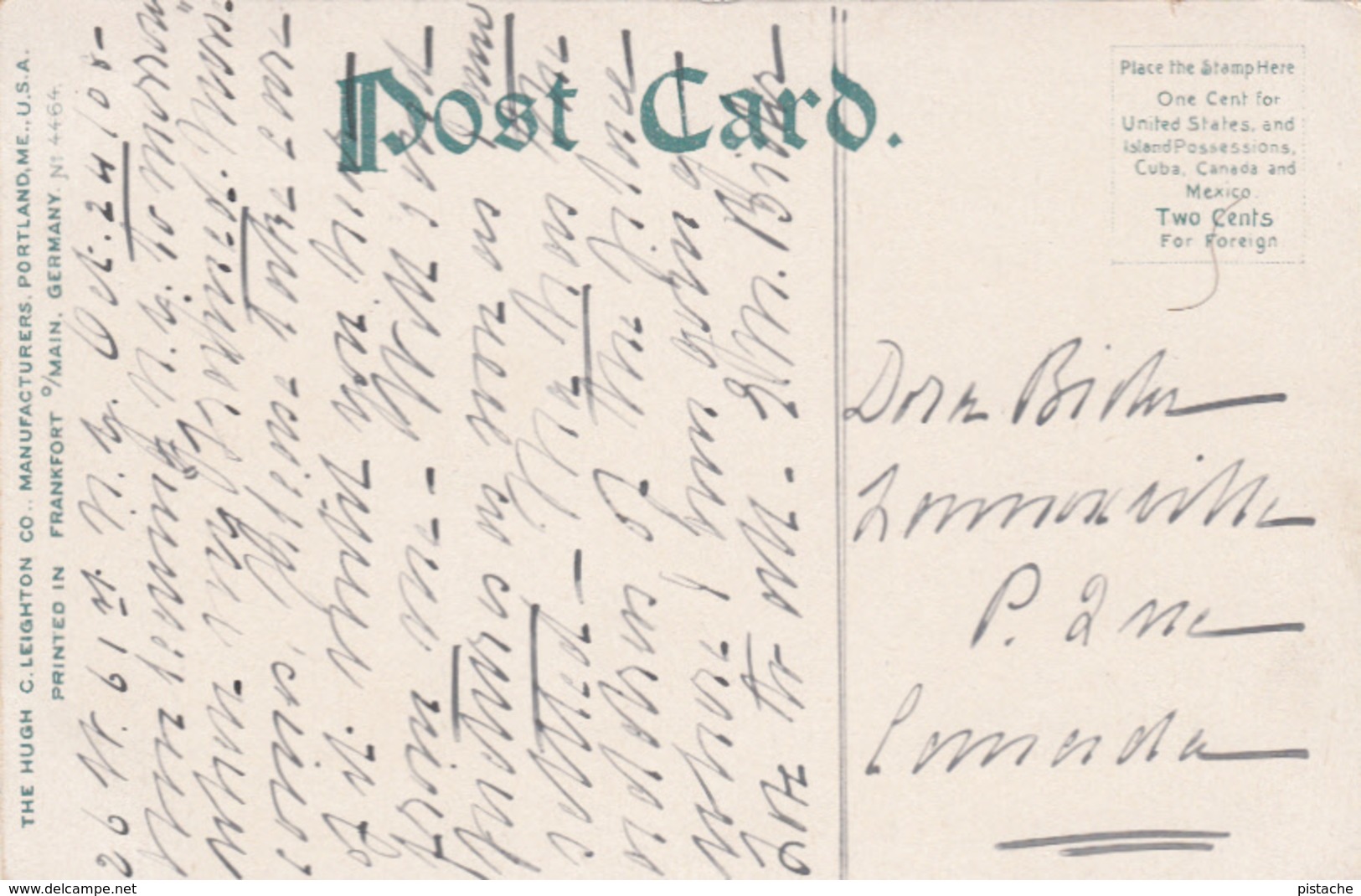 Old Postcard Written In 1908 - USA - Hanover New Hampshire - Dartmouth College - VG Condition - 2 Scans - Other & Unclassified