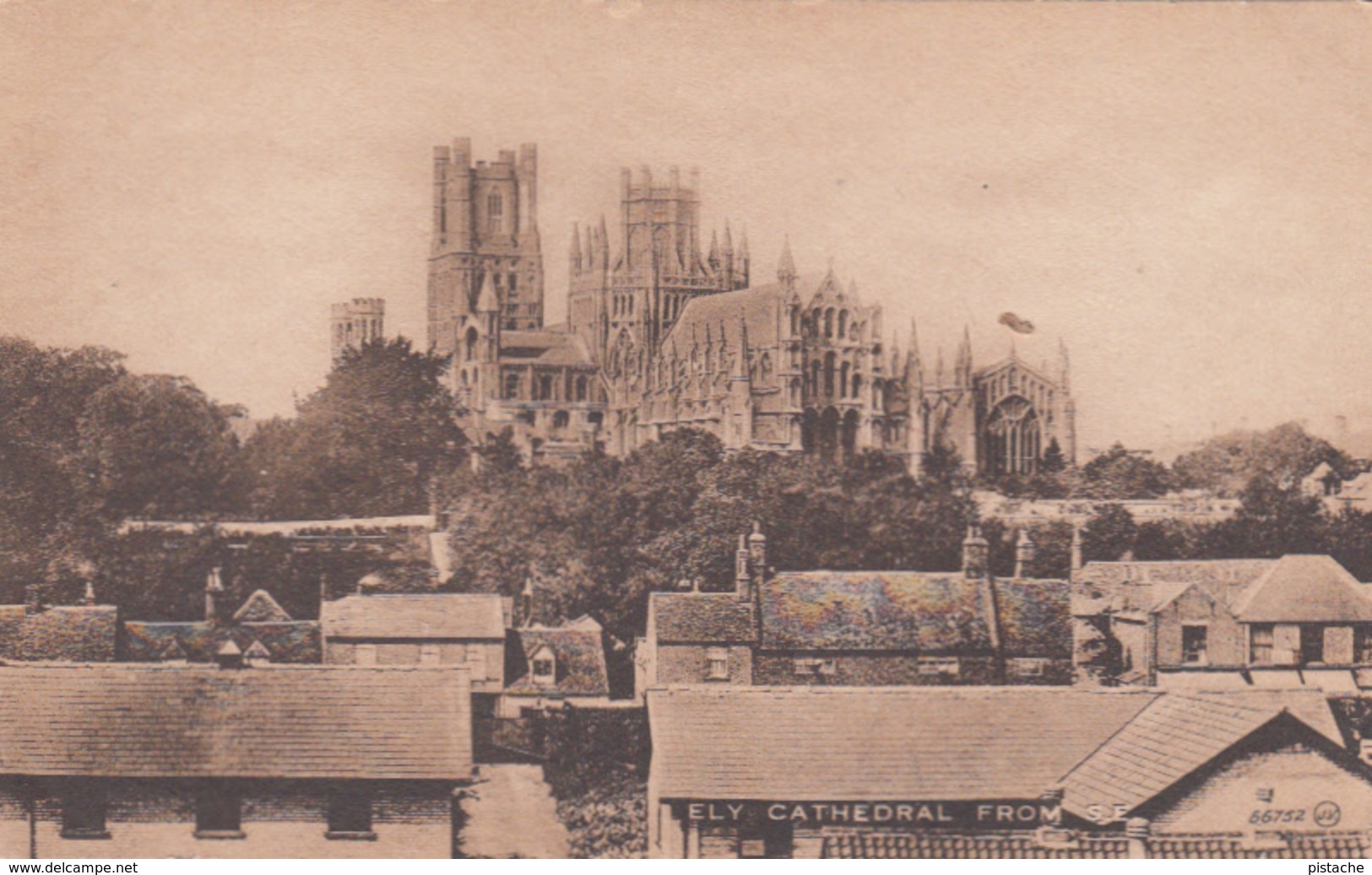 Ely Cathedral Cambridgeshire England UK - Valentine's Carbotype Series - VG Condition - 2 Scans - Ely