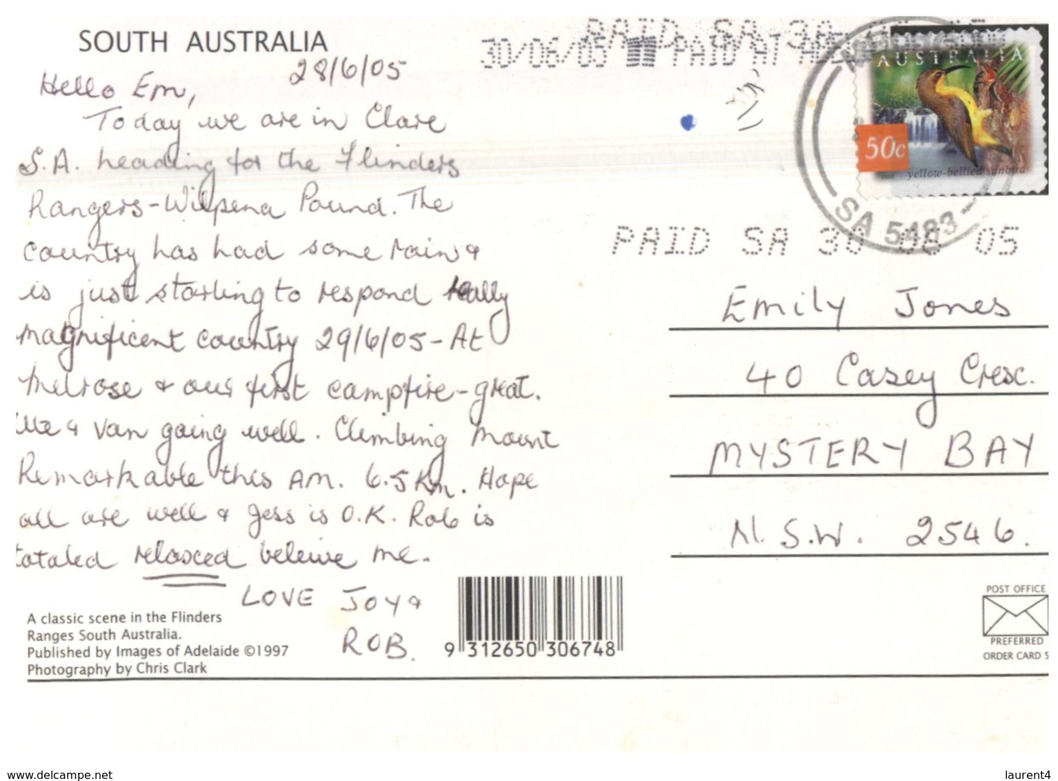 (468) Australia - SA - Flinders Ranges (stamp At Back Of Postcard) - Flinders Ranges