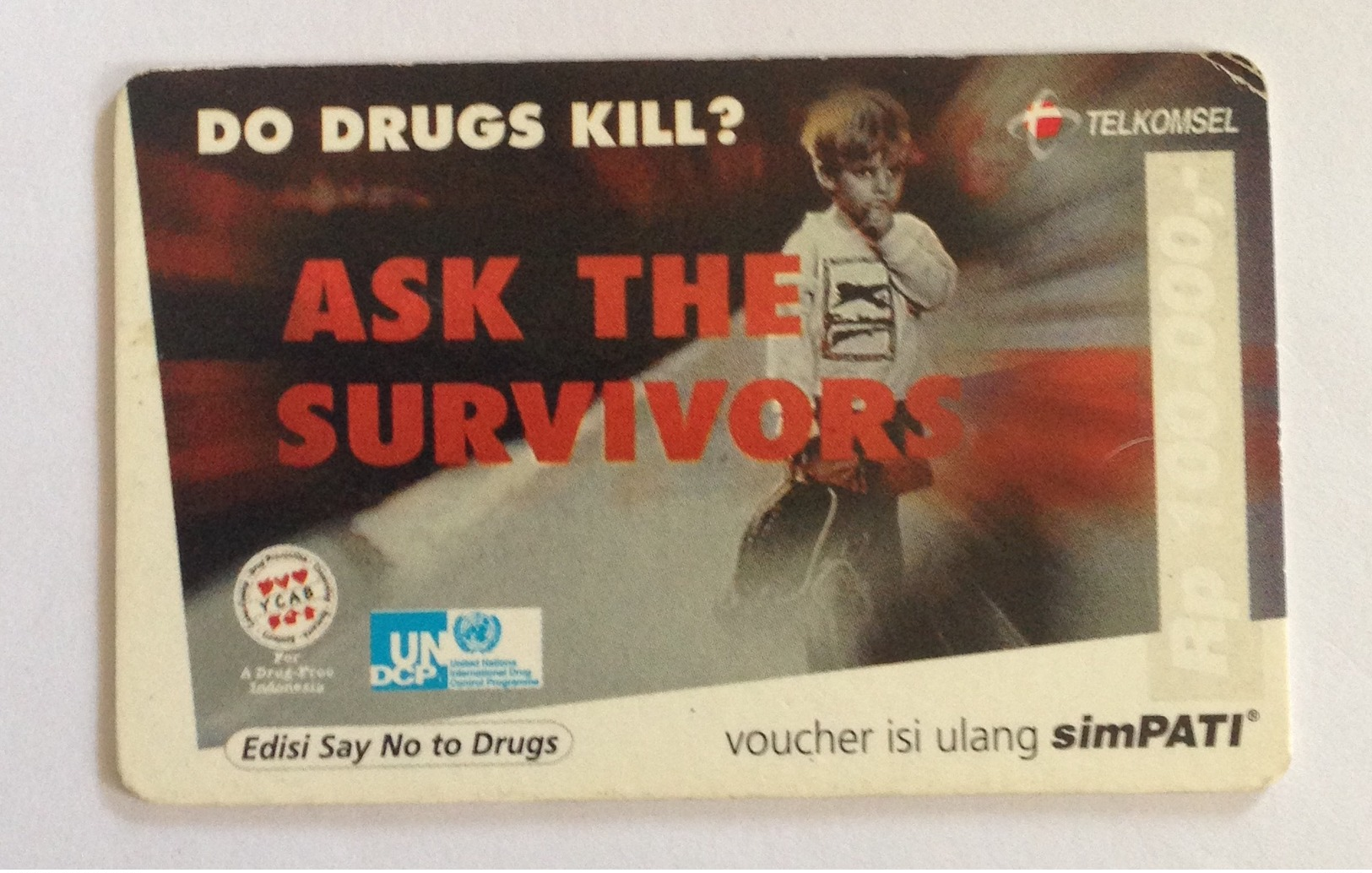 Indonesia Phonecard - Telkomsel (Say No To Drugs) Simpati (Used) - Indonesië