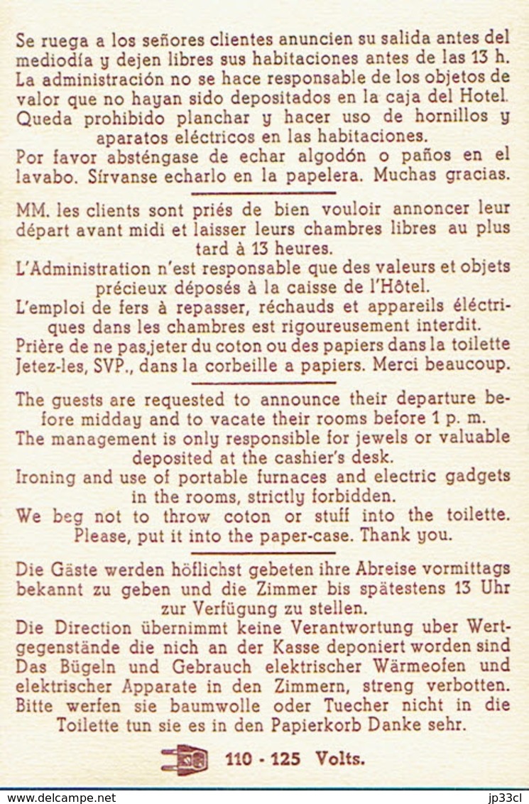 Carte De L'Hôtel Miramar, Playa De Aro, Costa Brava, Espagne (années 1970) - Visiting Cards