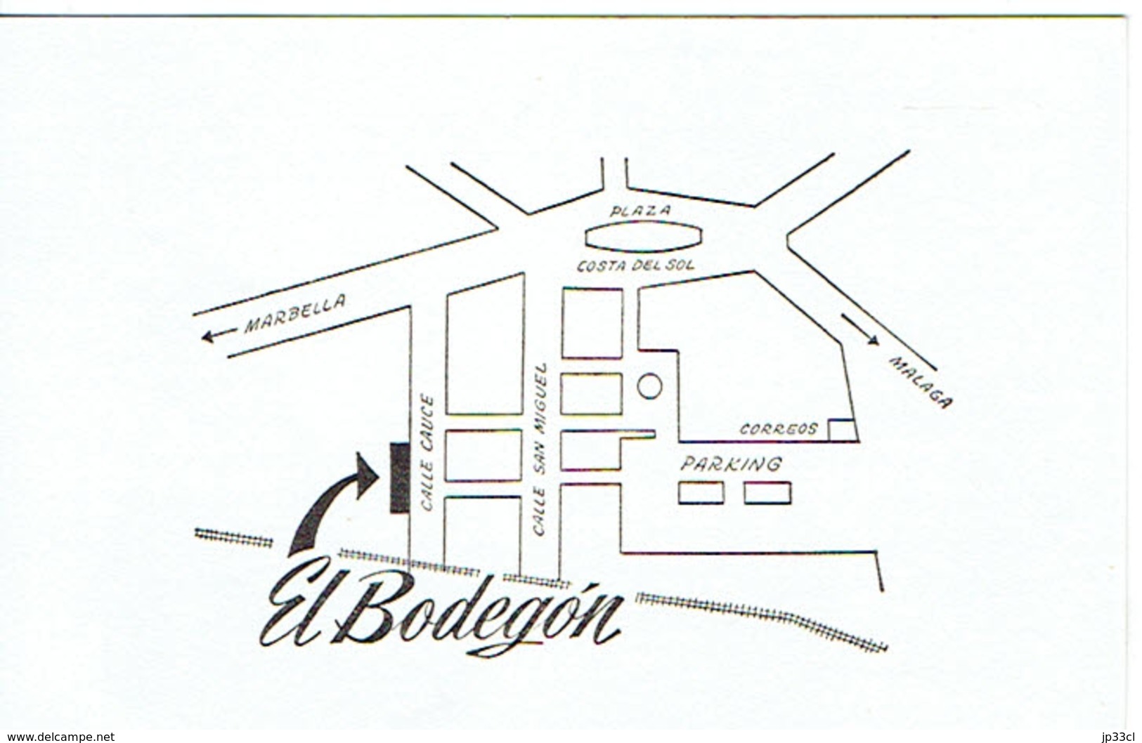 Carte De Visite El Bodegon French Restaurant, Calle Cauce, Torremolinos  (années 1970) - Visiting Cards