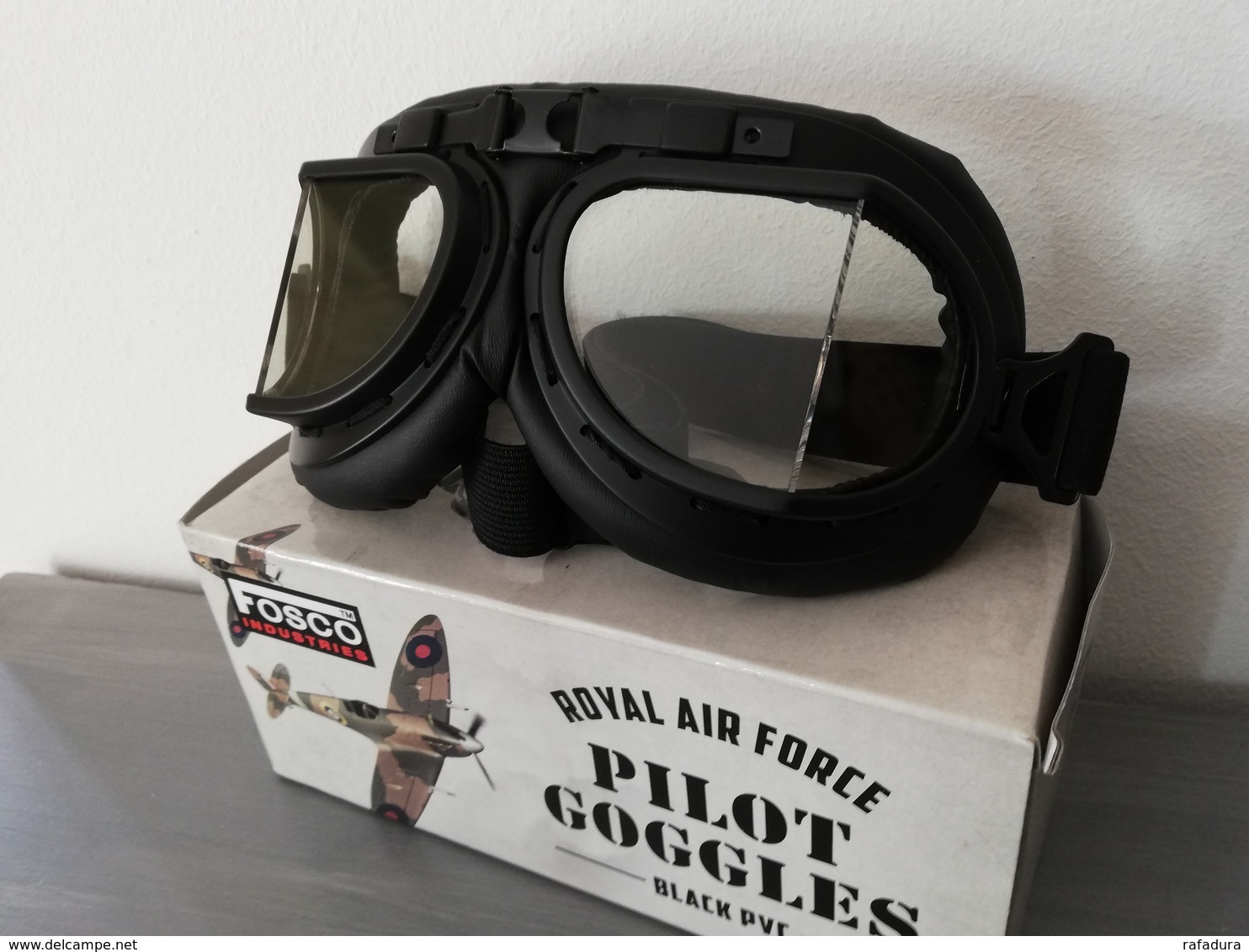 Lunettes Aviateur ROYAL AIR FORCE Noires ( Moto Biker Vespa Raf Retro Vintage Goggles RAF ) - Aviazione