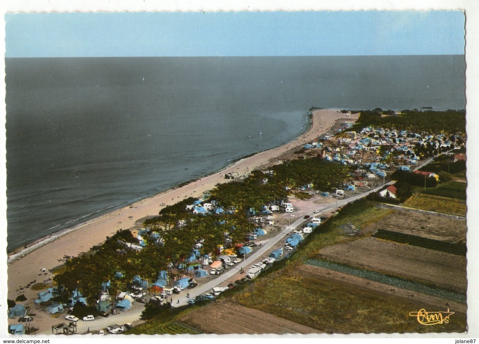 CPSM   17    SAINT DENIS D OLERON      VUE AERIENNE DU CAMPING - Ile D'Oléron