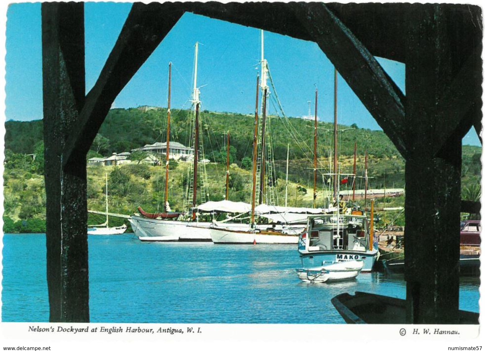 CP ANTIGUA - Nelson's Dockyard At English Harbour - H. W. Hannau AHA-103-H - Antigua & Barbuda