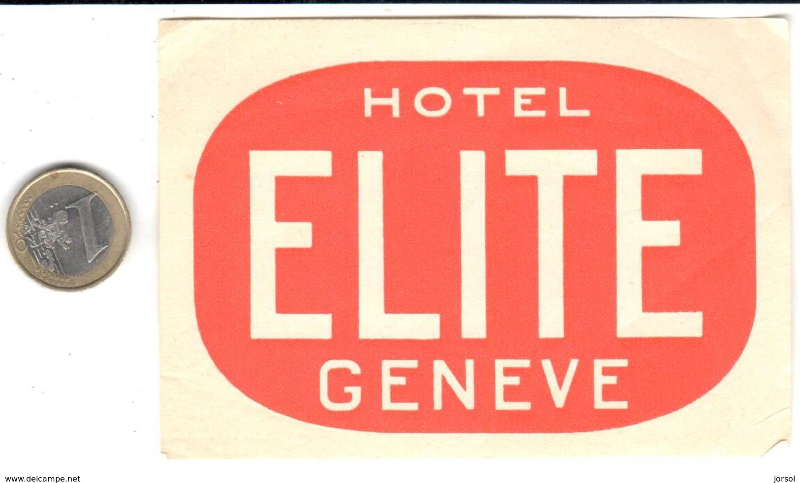 ETIQUETA DE HOTEL  - HOTEL ELITE  -GENEVE (GINEBRA)  -SUIZA - Hotel Labels