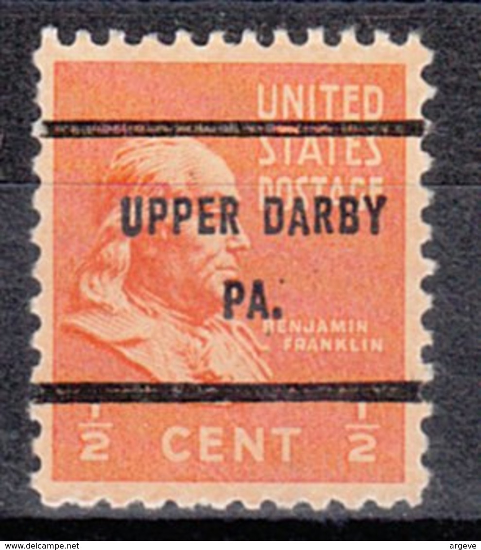 USA Precancel Vorausentwertung Preo, Bureau Pennsylvania, Upper Darby 803-61 - Vorausentwertungen