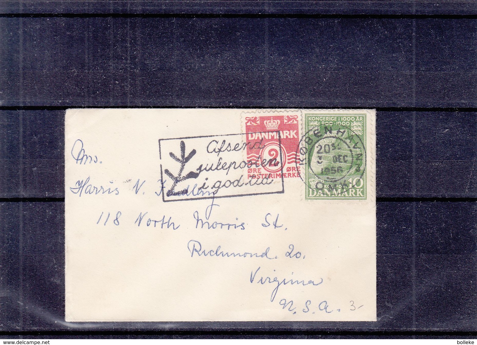 Danemark - Lettre Petit Format De 1956 - Oblit Kobenhaven - Exp Vers Virginia - Briefe U. Dokumente