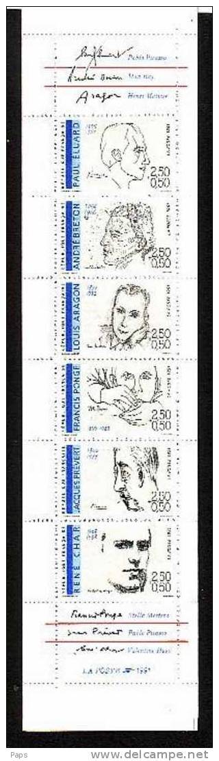 1991-FRANCE. CARNET N°BC2687** POETES FRANCAIS - Personnages