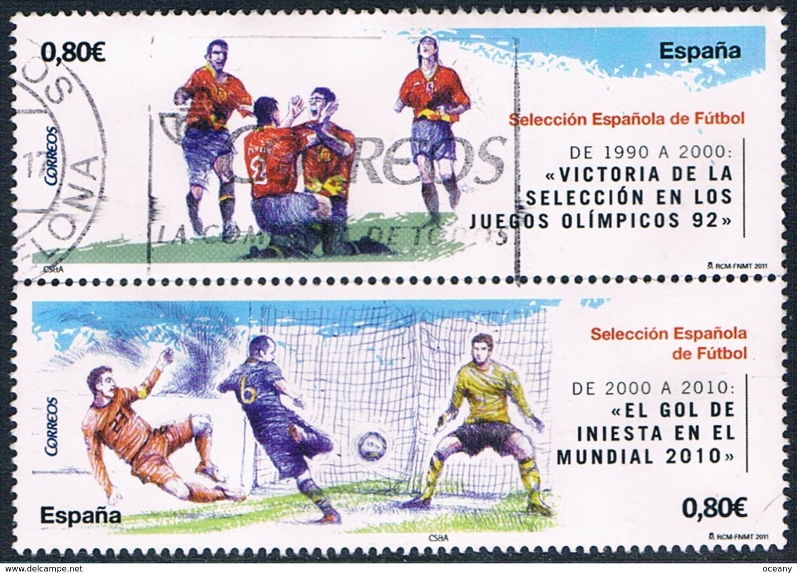 Espagne - Sélection Espagnole De Football 4339/4340 (année 2011) Oblit. - Oblitérés