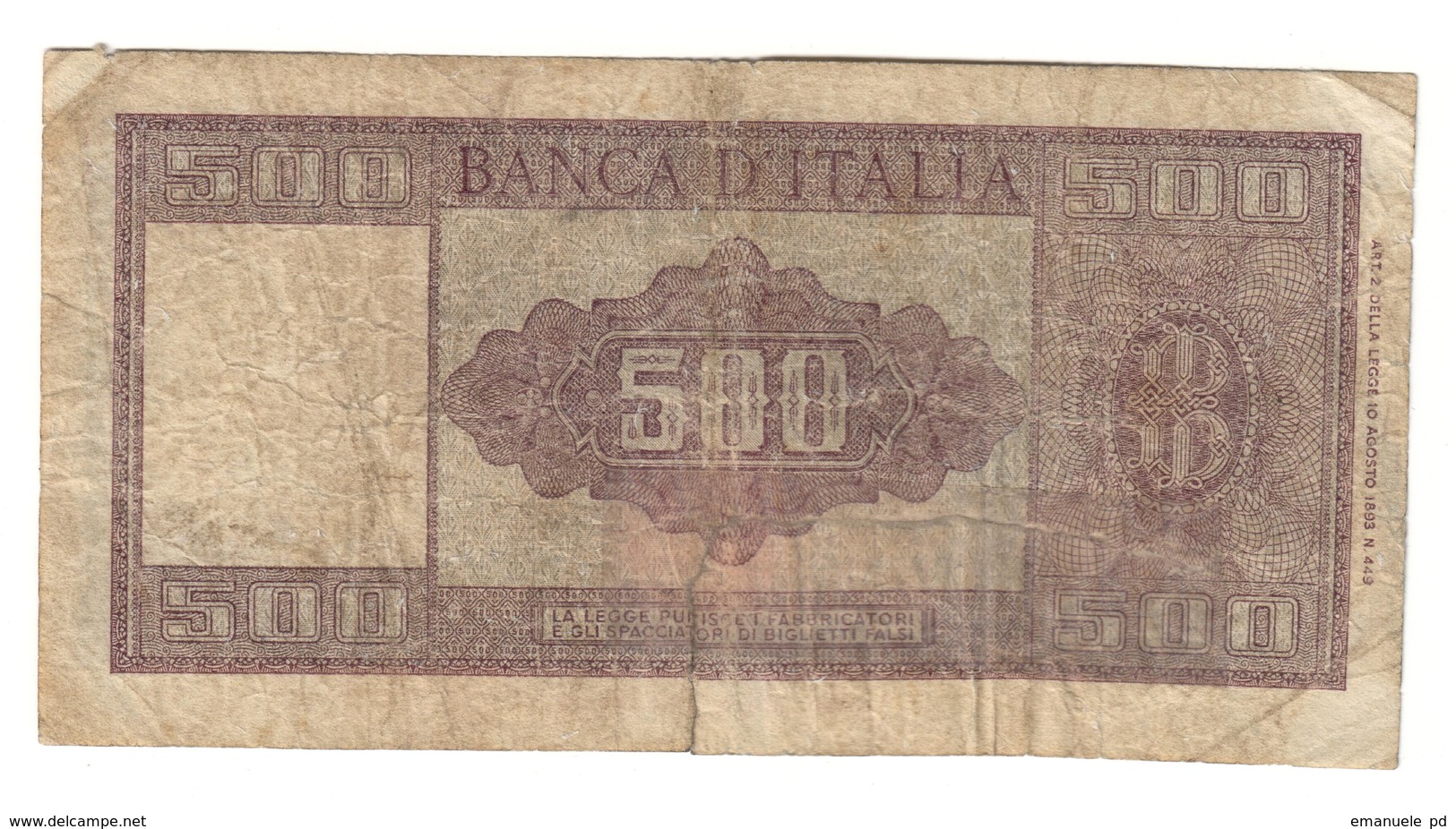 Italy 500 Lire 23/03/1961 - 500 Lire