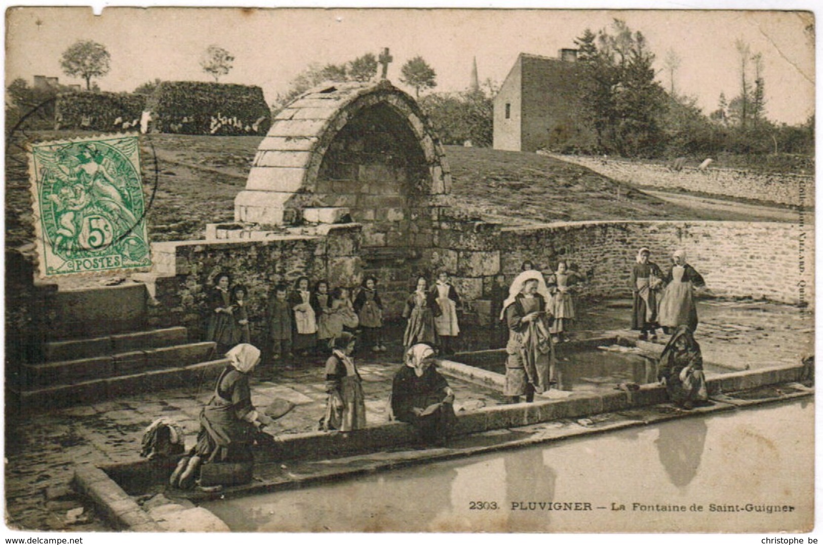 CPA Pluvigner, La Fontaine De Saint Guigner (pk44592) - Pluvigner