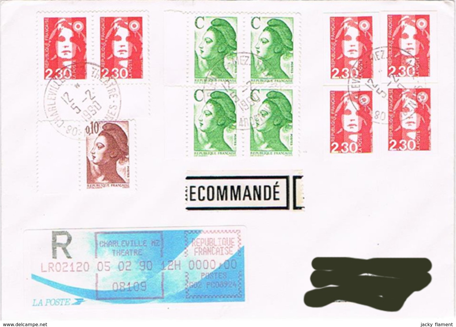 France - (R) "Liberté" & "Marianne Du Bicentenaire (Briat)" - Charleville-Mezieres Le 05 Février 90 - 1961-....