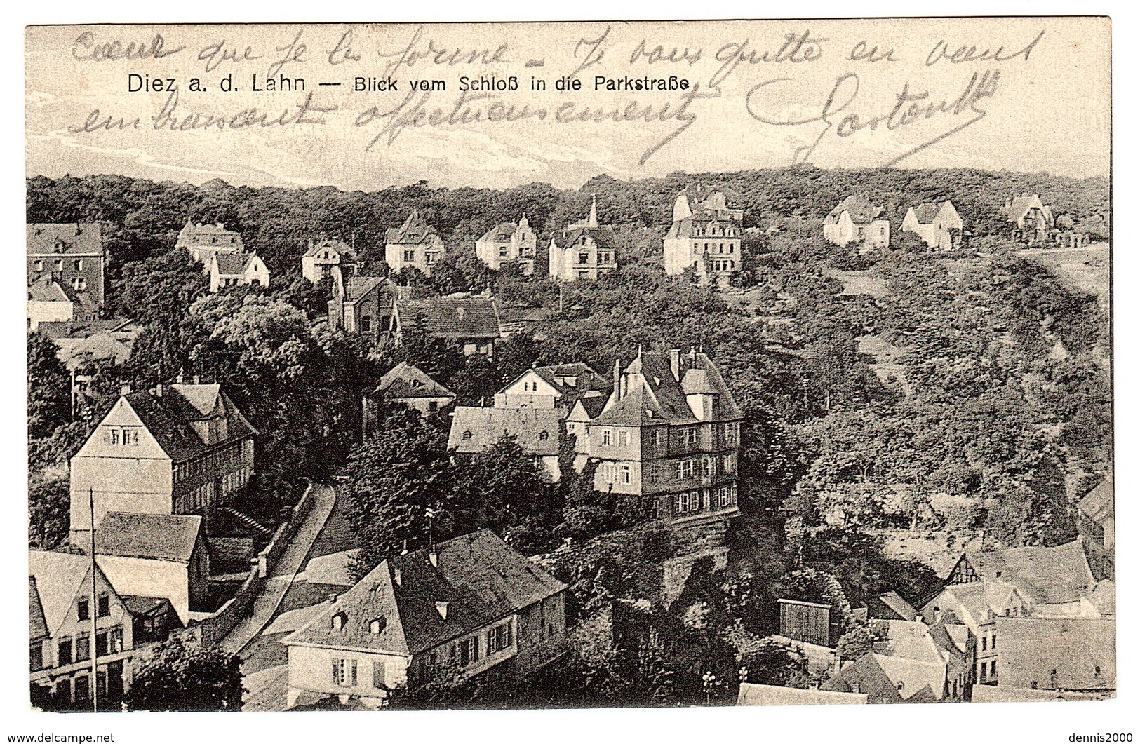 DIEZ A. D. Lahn - Blick Vom Schloss In Die Parkstrasse - Ed. K. Zimmermann, Diez - Diez