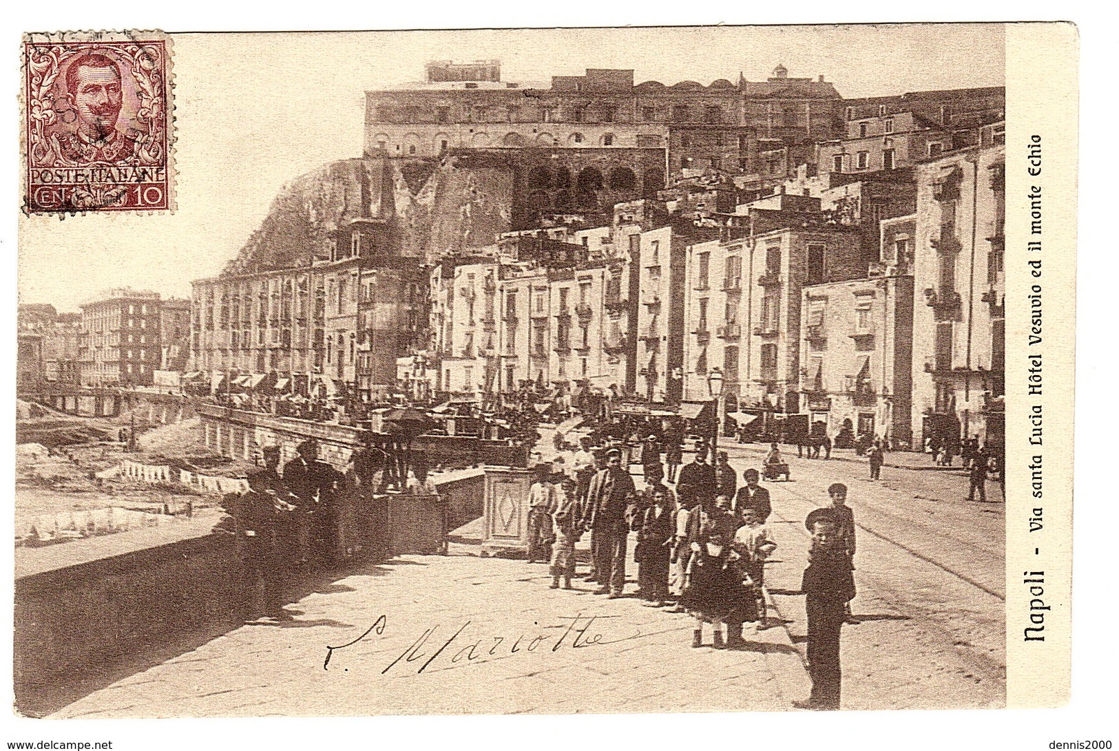 NAPOLI - Via Santa Lucia Hôtel Vesuvio Ed Il Monte Echio - Napoli (Napels)