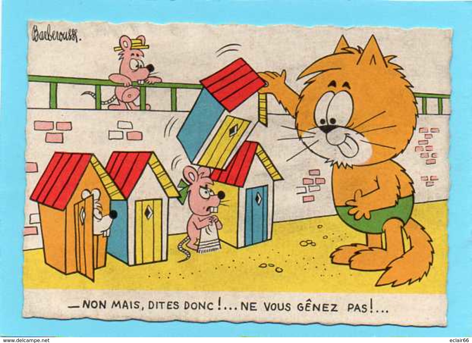 BARBEROUSSE. NON MAIS, DITES DONC !NE VOUS GÊNEZ PAS ! Souris Et Chat A La Plage N°403 - Barberousse