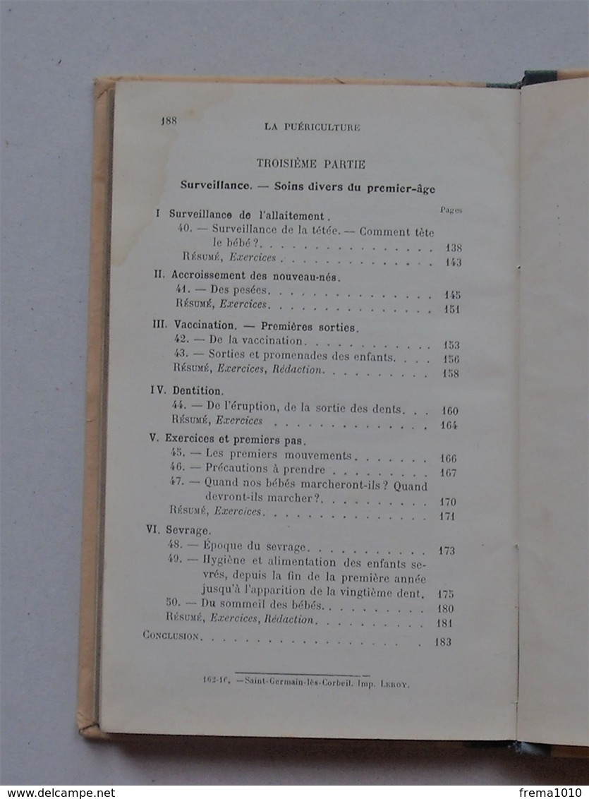LA PUERICULTURE DU PREMIER AGE Du Dr PINARD: Livre 1916 - 60 Gravures - Nourriture Vêtement Hygiène - Librairie COLIN - Über 18