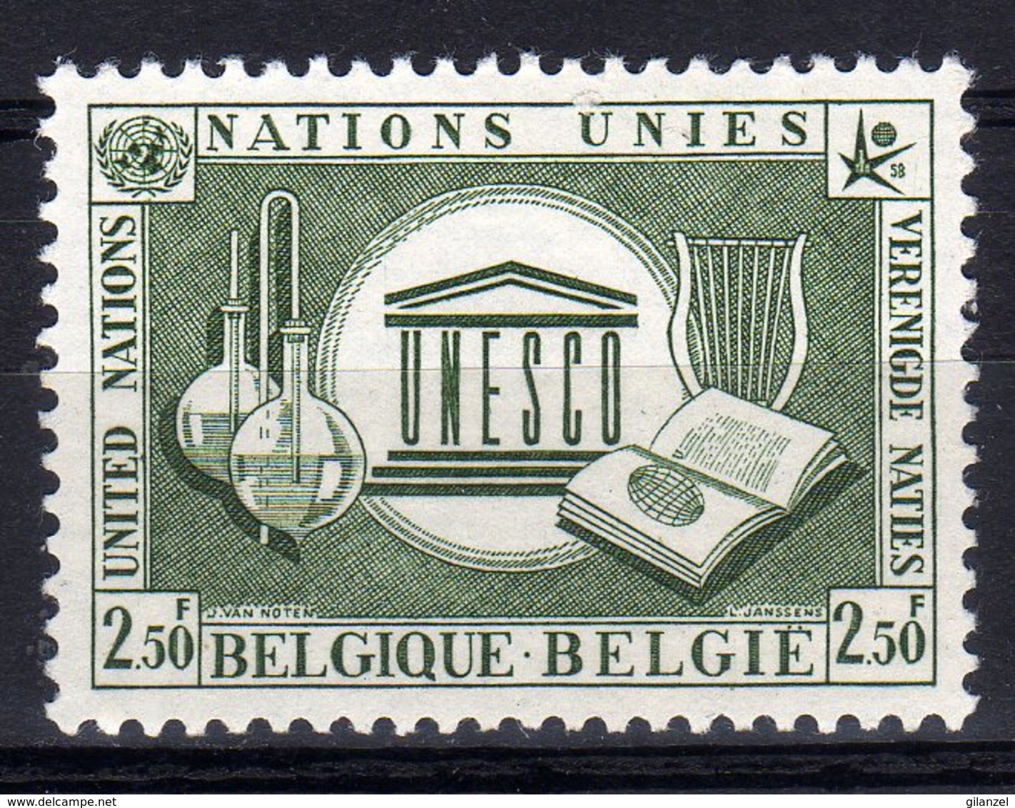 Belgie Belgique 1958 Nations Unies United Nations Verenigde Naties UNESCO - UNESCO