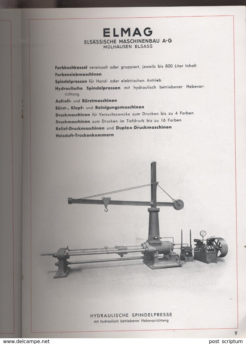 Livre En Allemand - Textil Veredelungs Maschinen Für Stoffe - Elmag ElsÄssische Maschinenbau Mülhausen - Mulhouse Alsace - Catalogi