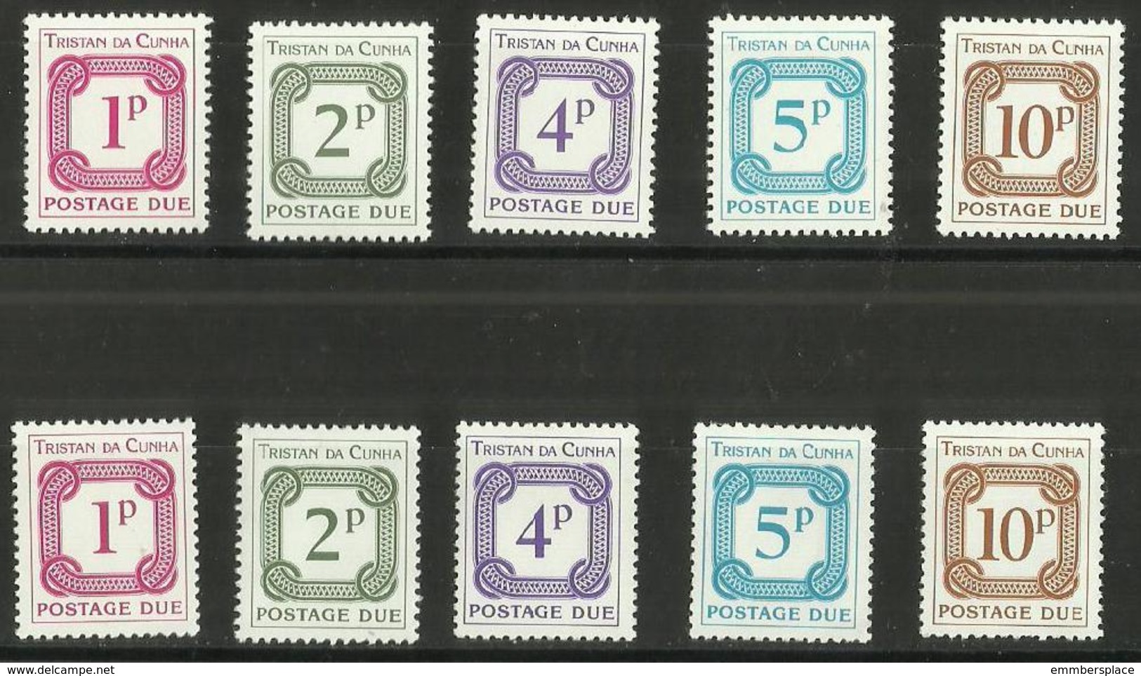 Tristan Da Cunha - 1976 Postage Dues Set Of 10 MNH **     SG D6-15    Sc J6-10 + J6a-10a - Tristan Da Cunha