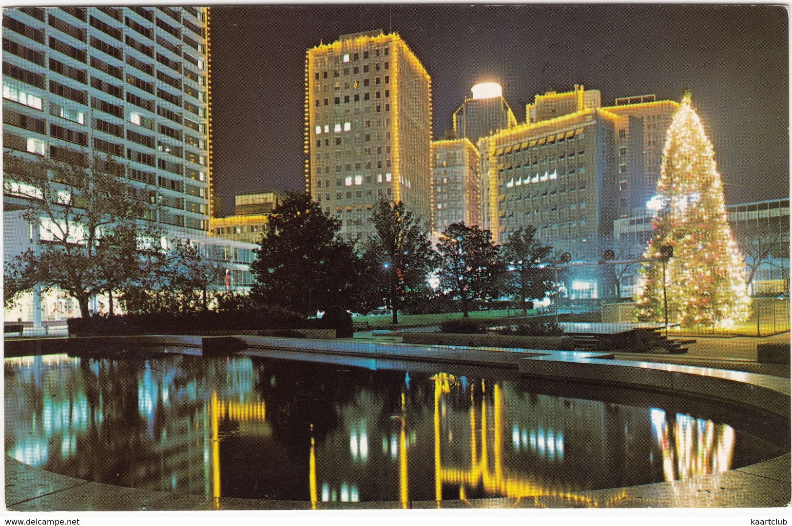 Downtown Fort Worth - From Burnett Plaza, Lighted Skyscrapers  - (Texas, USA) - Fort Worth