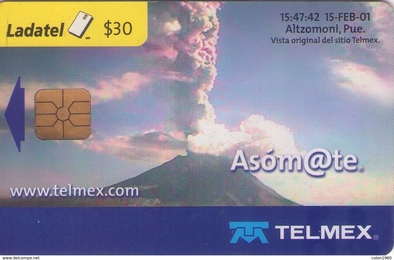 TARJETA TELEFONICA DE MEXICO (VOLCAN 5/6). (173) - México