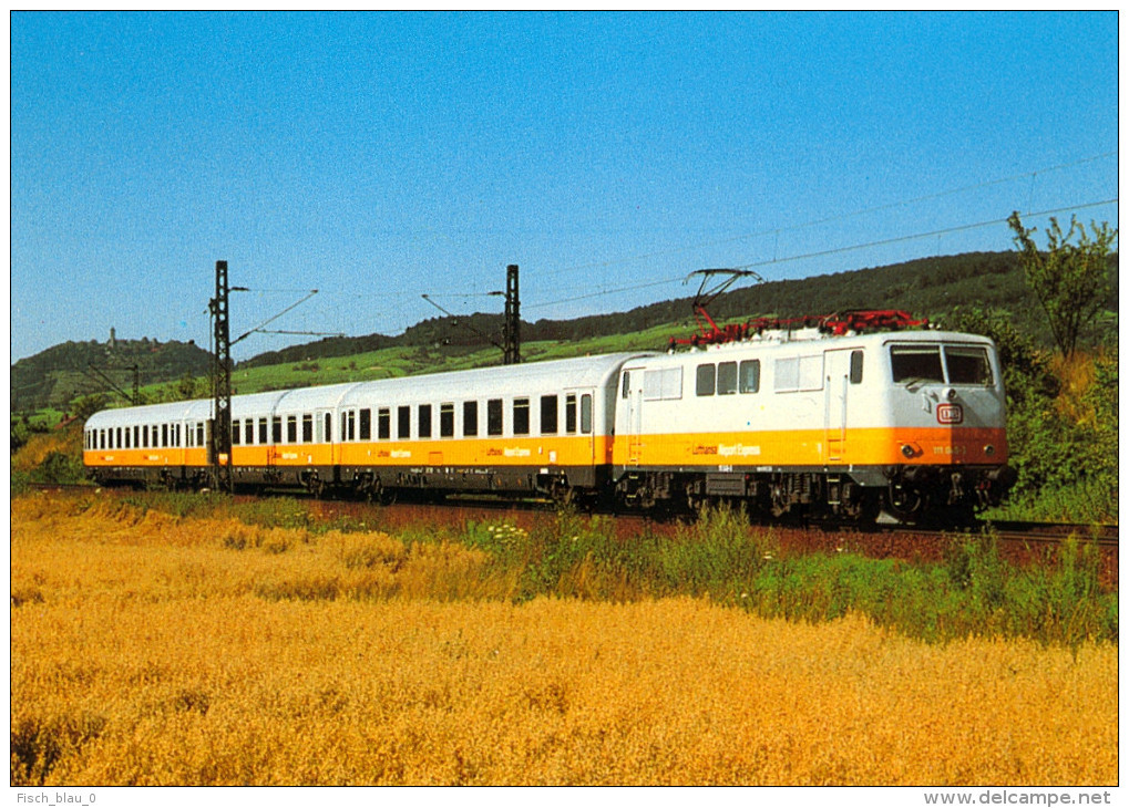 AK Eisenbahn Laudenbach An Der Bergstraße Lufthansa-Airport-Expreß LOK 111049-3 Krauss-Maffei/Siemens Deutschland German - Treinen