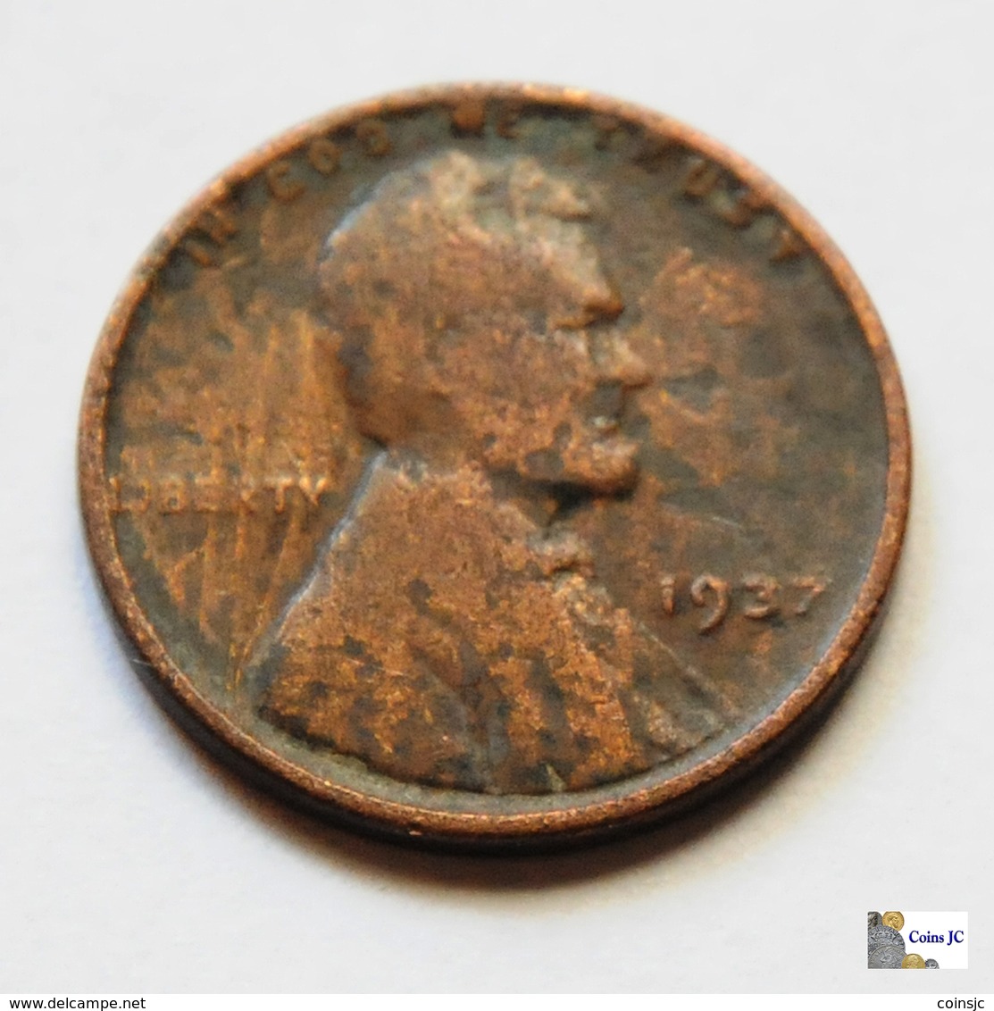 US - 1 Cent - Lincoln - 1937 - 1909-1958: Lincoln, Wheat Ears Reverse