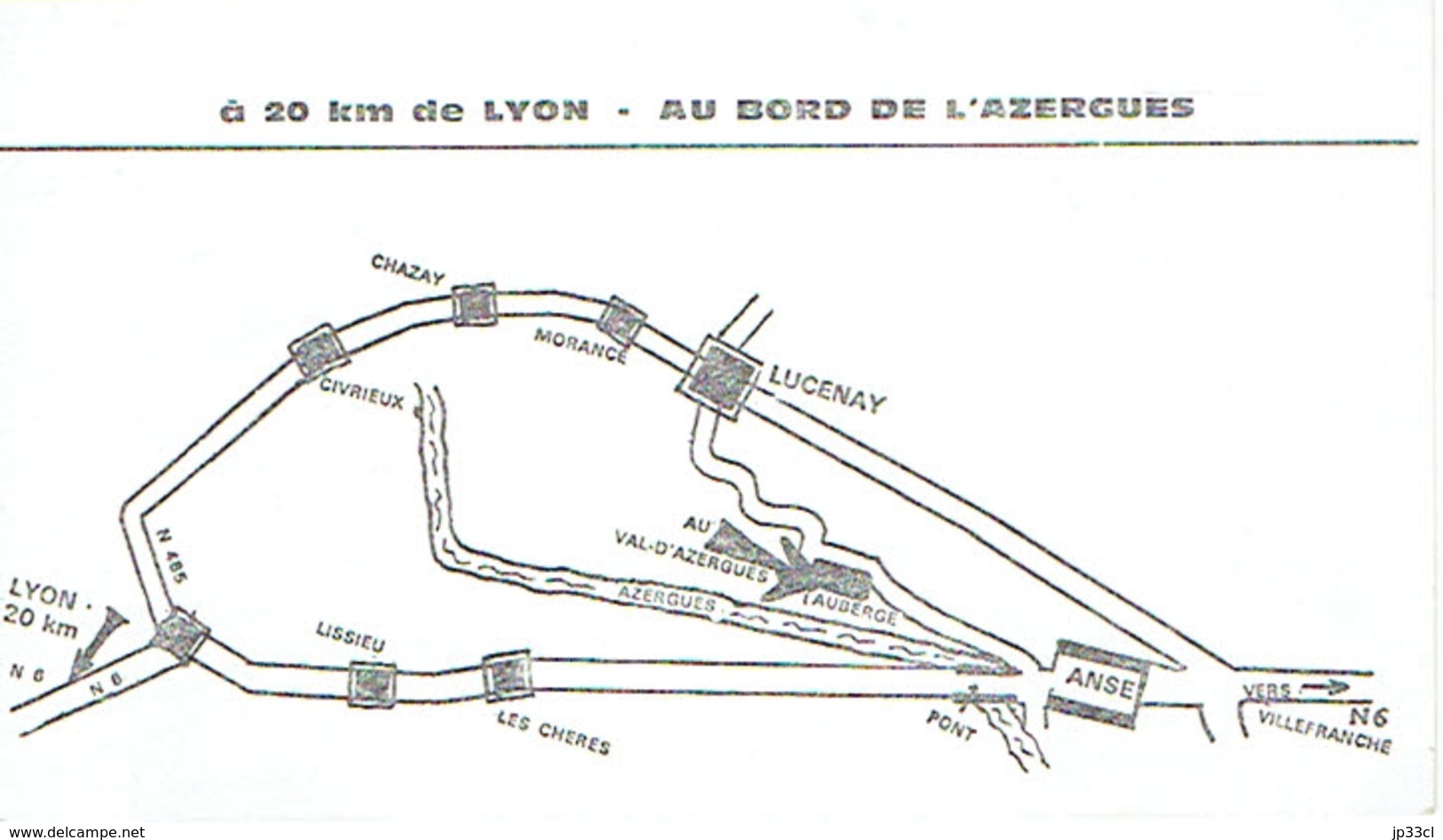 Carte De Visite Restaurant Au Val D'Azergues, Lucenay, Anse (vers 1970) - Visiting Cards