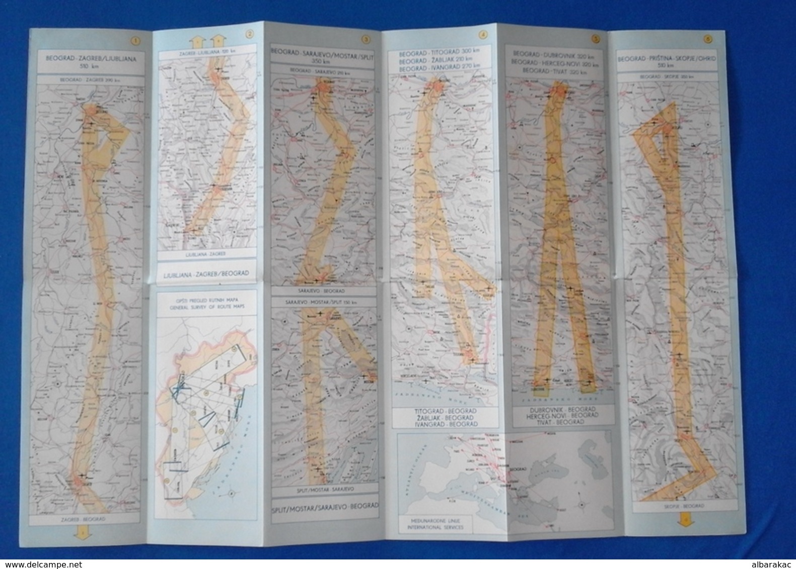 JAT 1964 JUGOSLOVENSKI AEROTRANSPORT ROUTE MAPS Excellent - Timetables