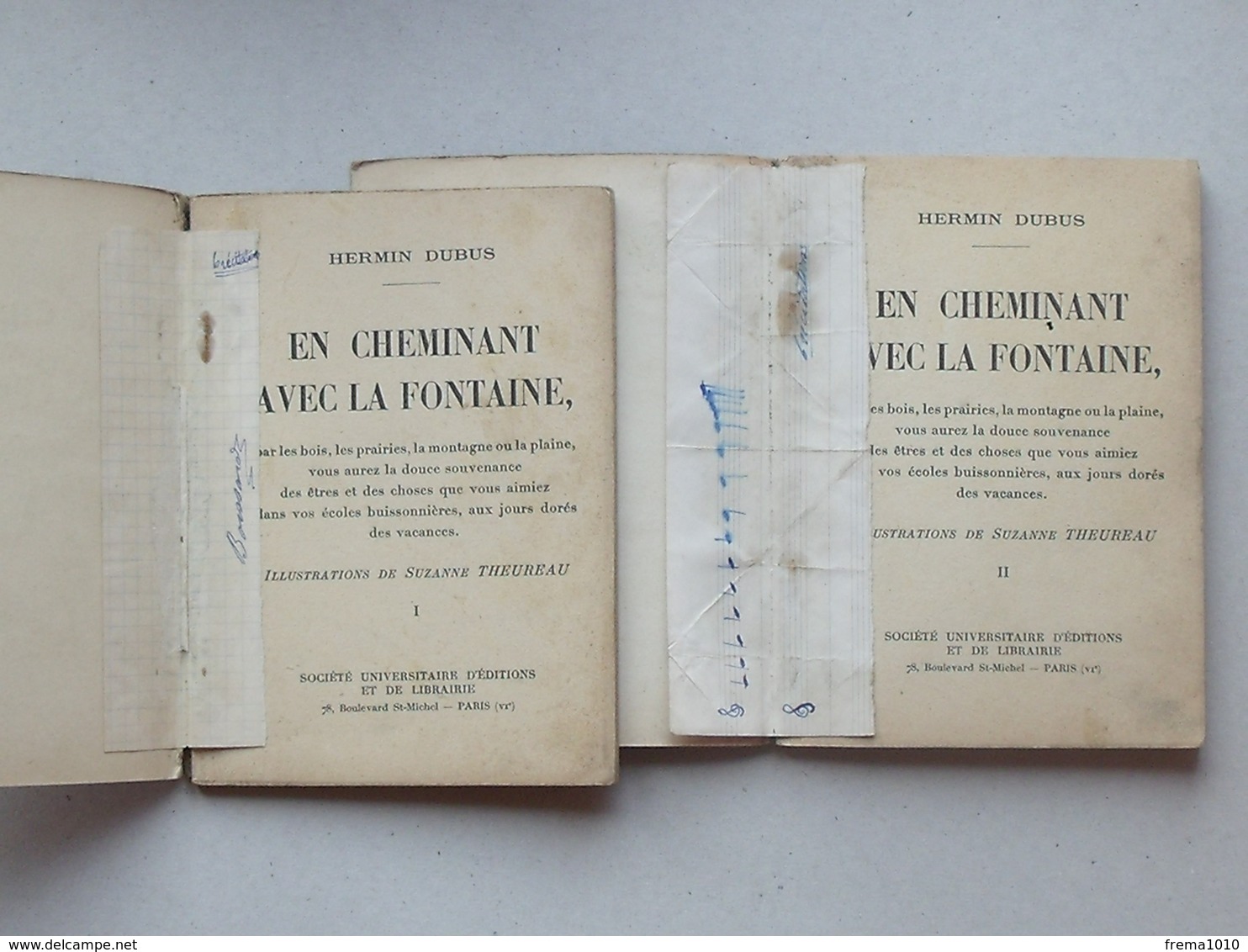 EN CHEMINANT AVEC LA FONTAINE (DUBUS): Livrets Anciens N°1 Et N°2 - Illustré Par THEUREAU - Editions SUDEL - 18+ Years Old