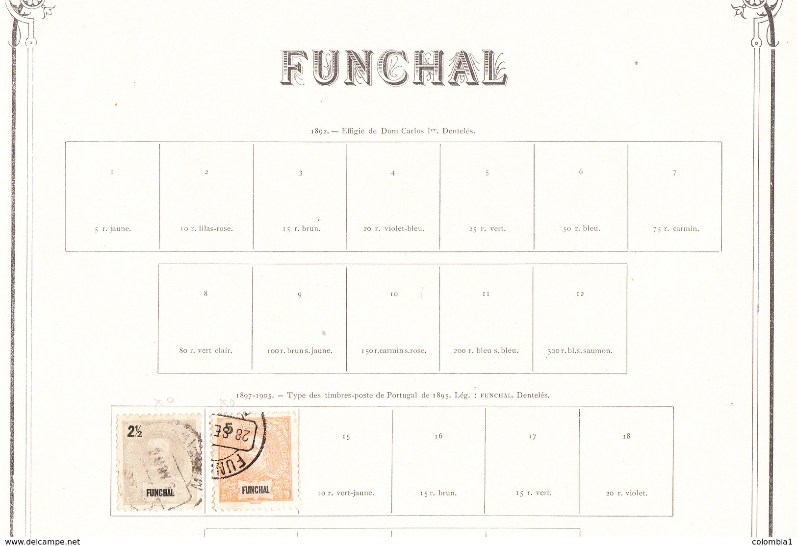 FUNCHAL  Colonie Portugaise Timbre Sur Feuille D Album - Funchal