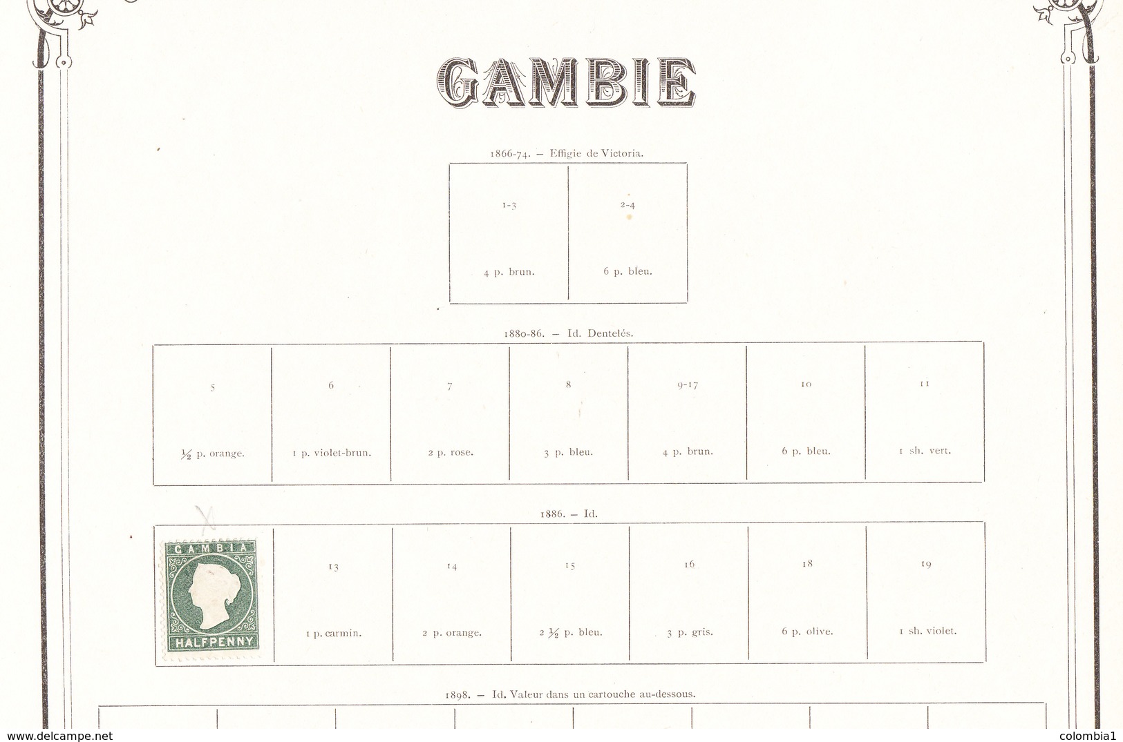 GAMBIE  Colonie Anglaise Timbre Sur Feuille D Album - Gambie (...-1964)