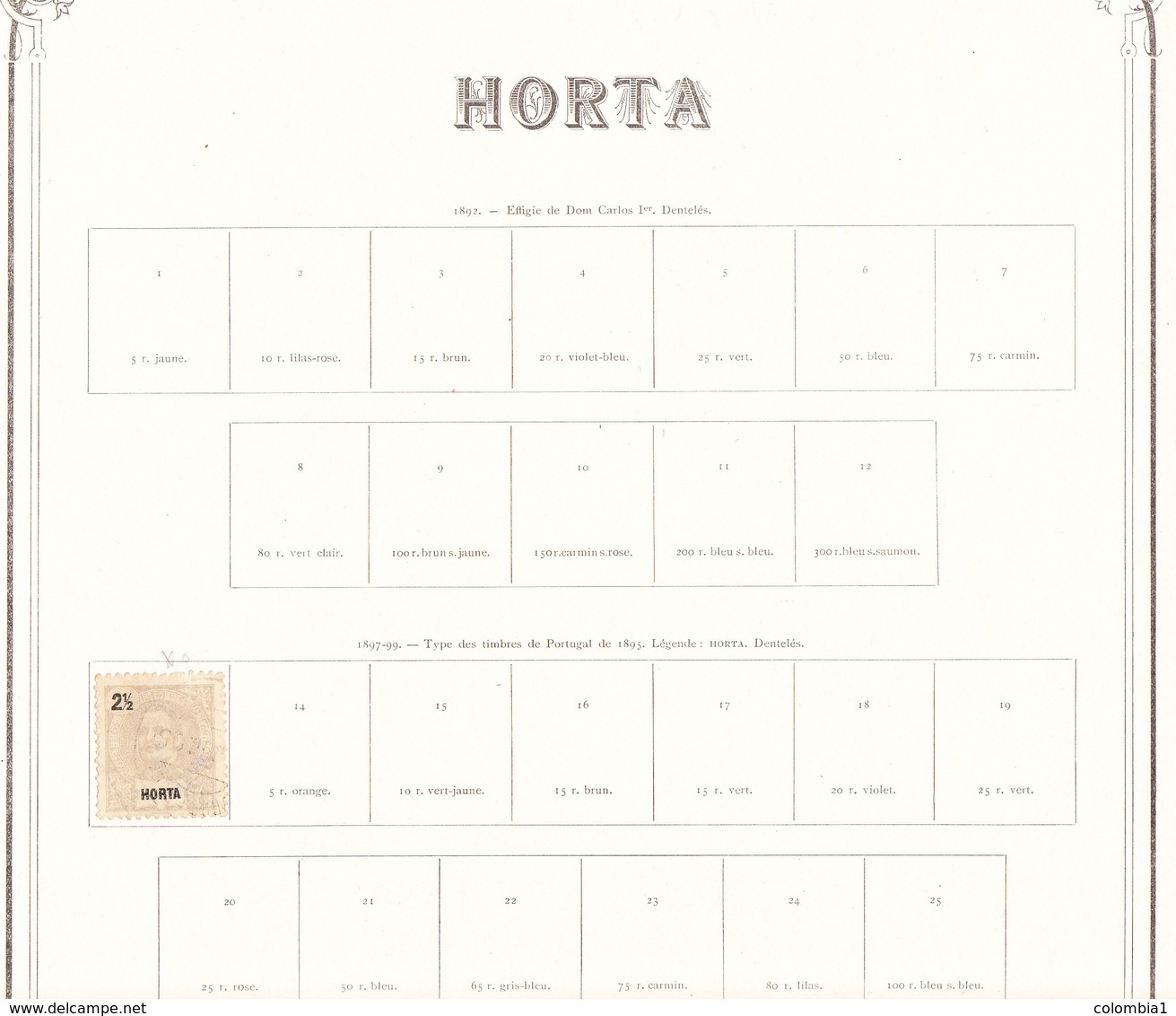 HORTA ESPAGNOLE Timbre Sur Feuille D Album - Horta