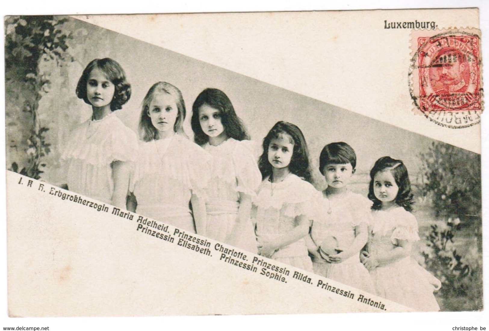 CPA Luxembourg, Erbgrossherzogin Maria Adelheid, Prinzessin Charlotte, Hilda, Antonia, Elisabeth, Sophie  (pk44613) - Grossherzogliche Familie