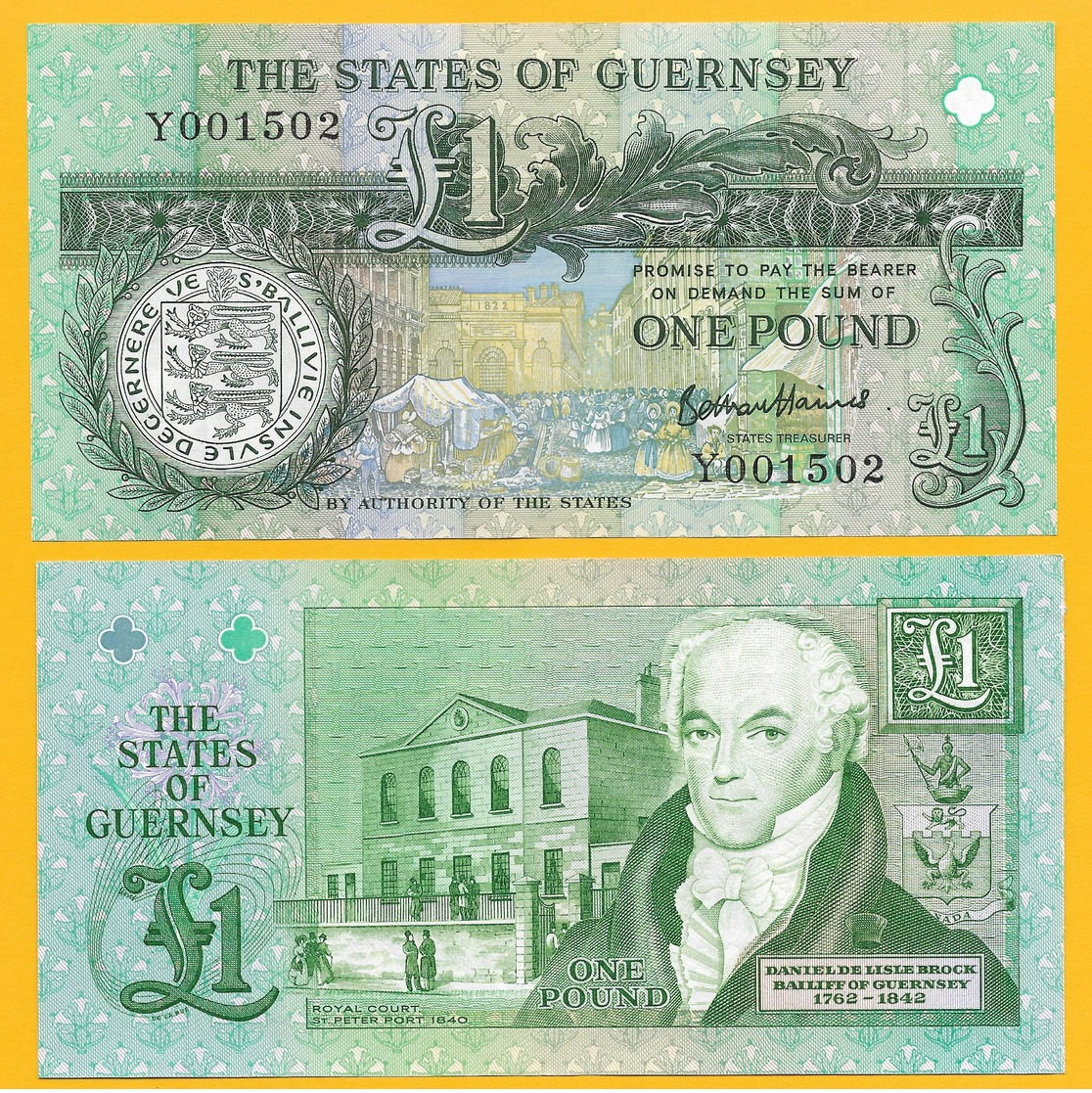 Guernsey 1 Pound P-52d 1991- UNC - Guernsey