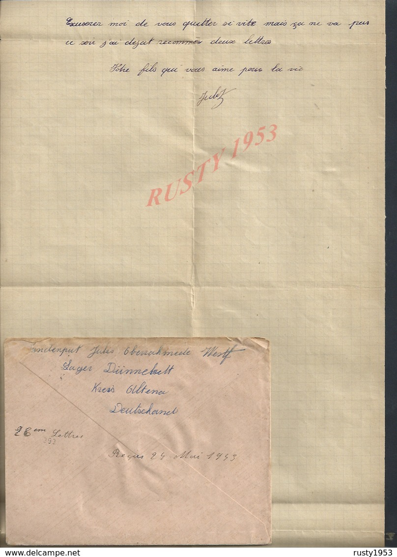 MILITARIA CORRESPONDANCE MILITAIRE SUR Let TIMBRE ALLEMAND ECRITE DE OBRRAHMEDE SOLDAT HANDENPUT JULES POUR FIVES LILLE - 1939-45