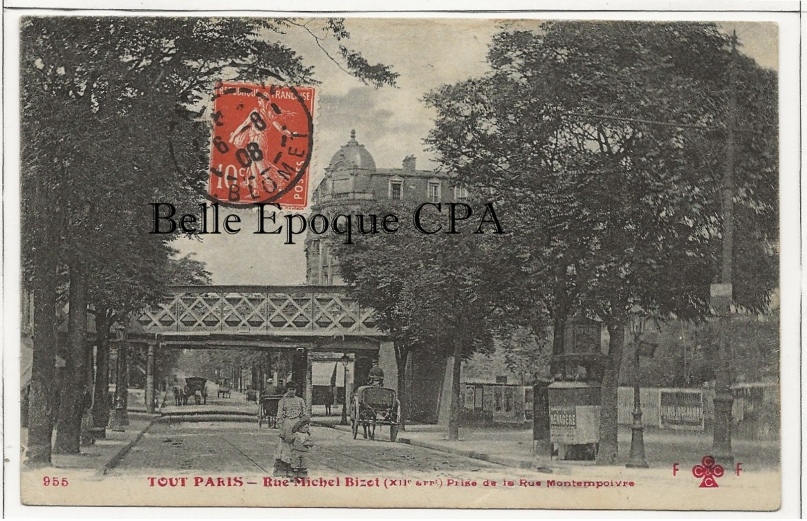75 - TOUT PARIS 12 - #955 - Rue Michel-Bizot Prise De La Rue Montempoivre +++ Coll. F. FLEURY +++ 1908 +++ - Arrondissement: 12