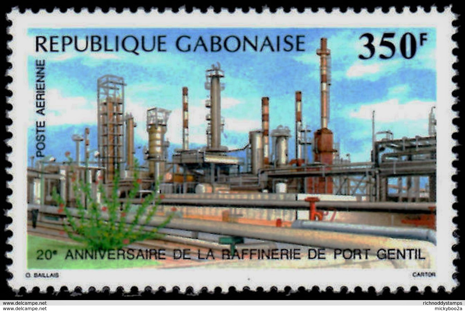 GABON 1988 PORT GENTIL OIL REFINERY MINERALS SET MNH - Gabon