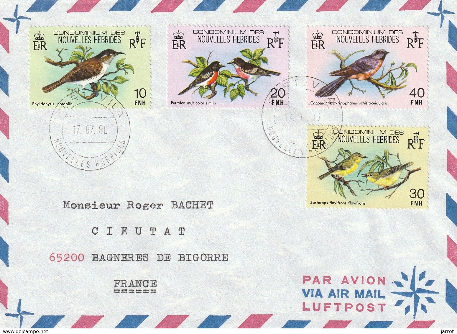 Oiseaux Sur Lettres N° 575 à 578 - Briefe U. Dokumente